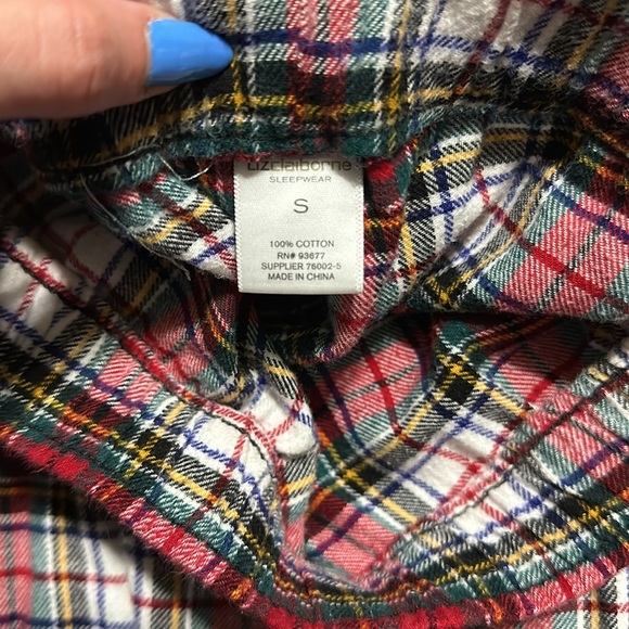 Liz Claiborne Plaid Paj Set - Picture 3 of 5